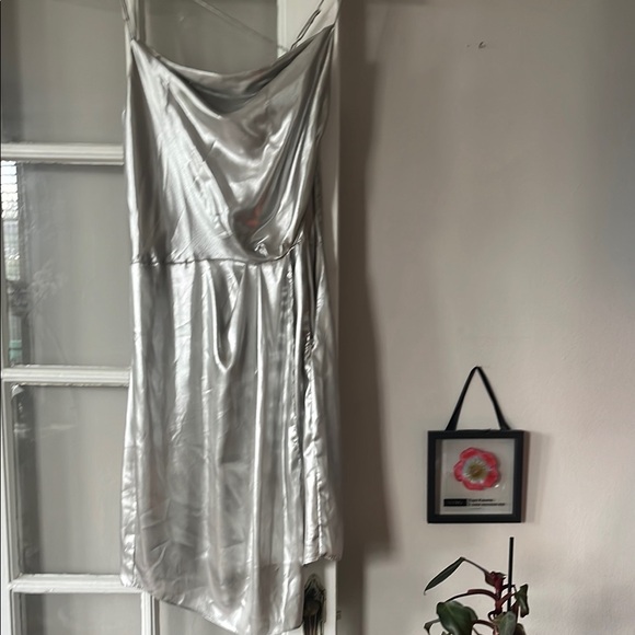 H&M Dresses & Skirts - Chic Silver Satin Gown